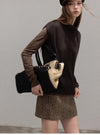brown mood vest & tops & skirt SI1221