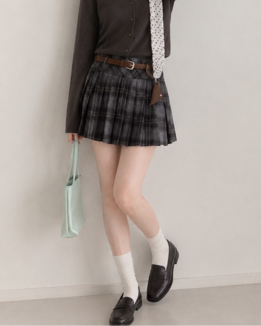 check mood black like skirt SI1263